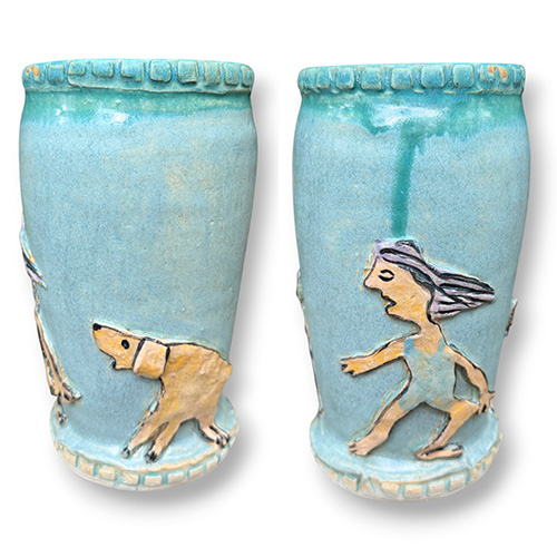 Carolyn Simmons 6.75" Woman and Animals Story Vase DP6563
